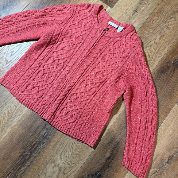 Vintage Y2K Silk Cable Knit Sweater Wool Cotton Sweater Carolyn Bessette Kennedy - Picture 1 of 13